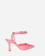 DORIS - scarpe con tacco il lycra rosa chiaro e gemme sul cinturino