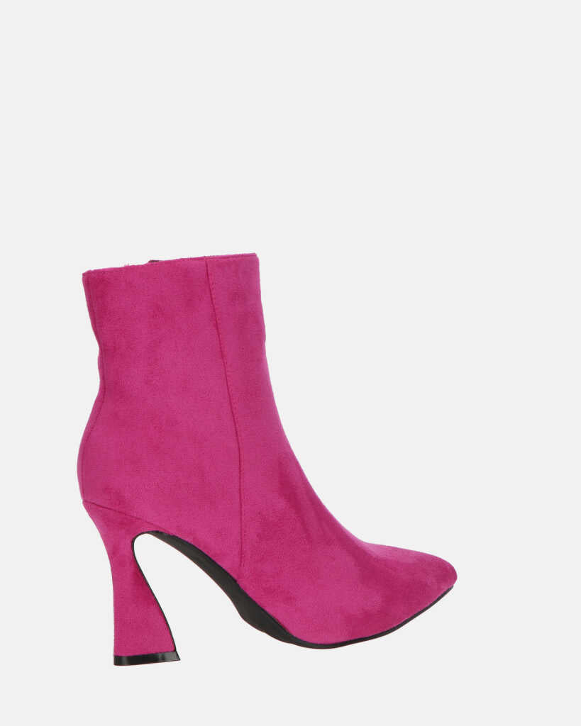 SMILLA - stivaletti in camoscio fucsia con cerniera