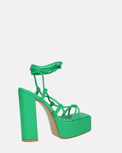 NADITZA - sandali con tacco alto e lacci in ecopelle verde