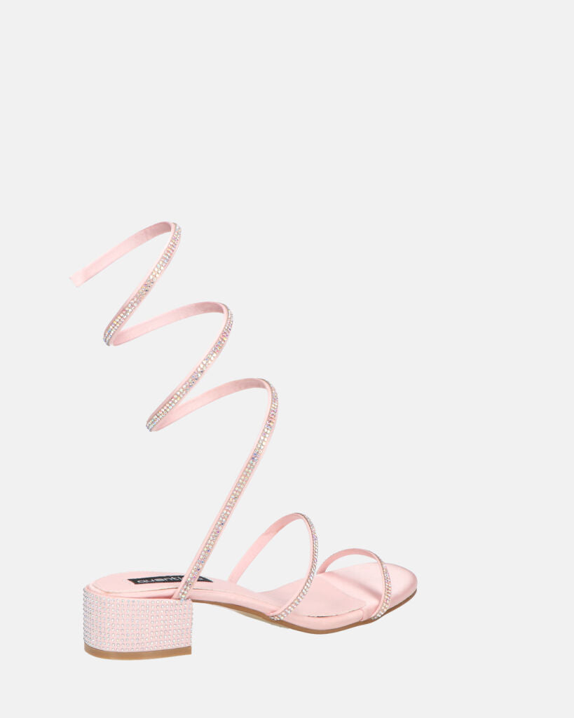 NATALIYA - sandales rosee plates à spirale