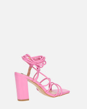 MARISOL - sandali con tacco rosa con lacci