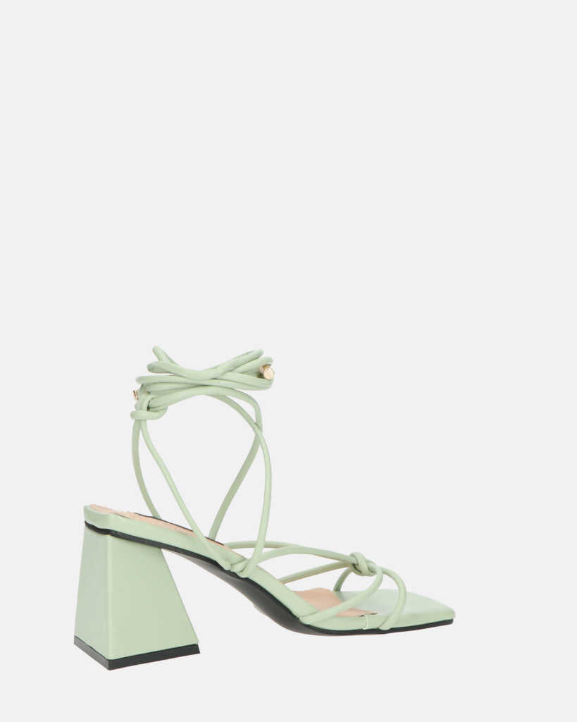 MELISA - sandali con lacci in ecopelle verde