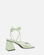 MELISA - sandali con lacci in ecopelle verde