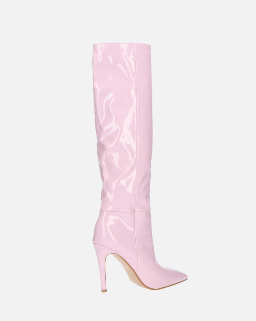 LOLY - stivale con tacco in glassy violetto