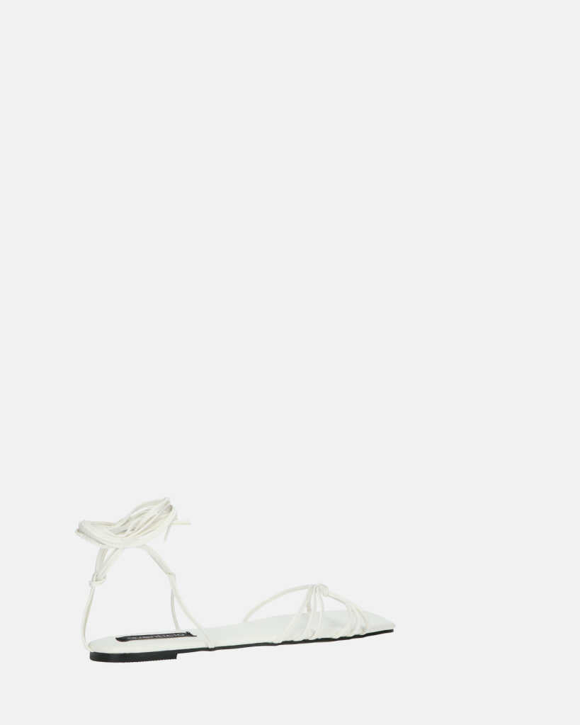 NECLA - sandalo basso bianco infradito con lacci