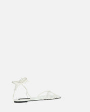 NECLA - sandalo basso bianco infradito con lacci