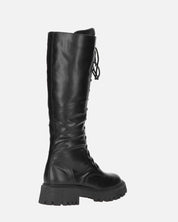 ELLE - stivale in ecopelle nera con lacci