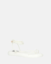 LACEY - sandali infradito bassi bianchi con lacci