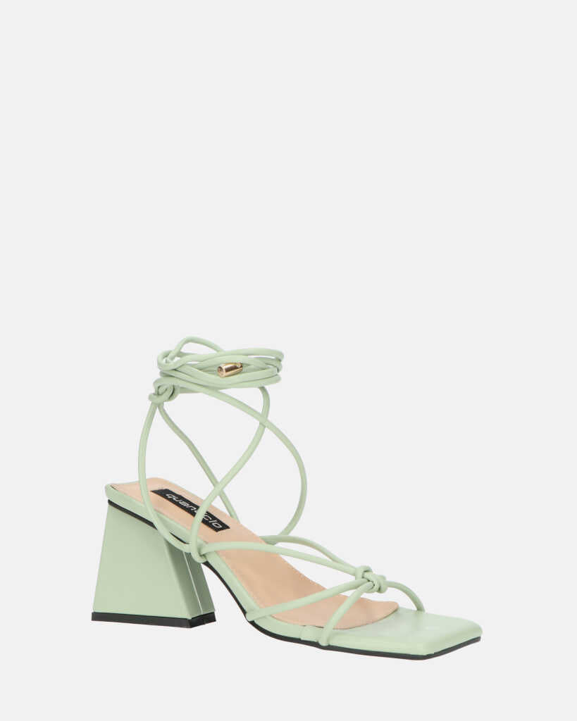 MELISA - sandali con lacci in ecopelle verde