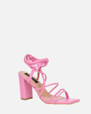 MARISOL - sandali con tacco rosa con lacci