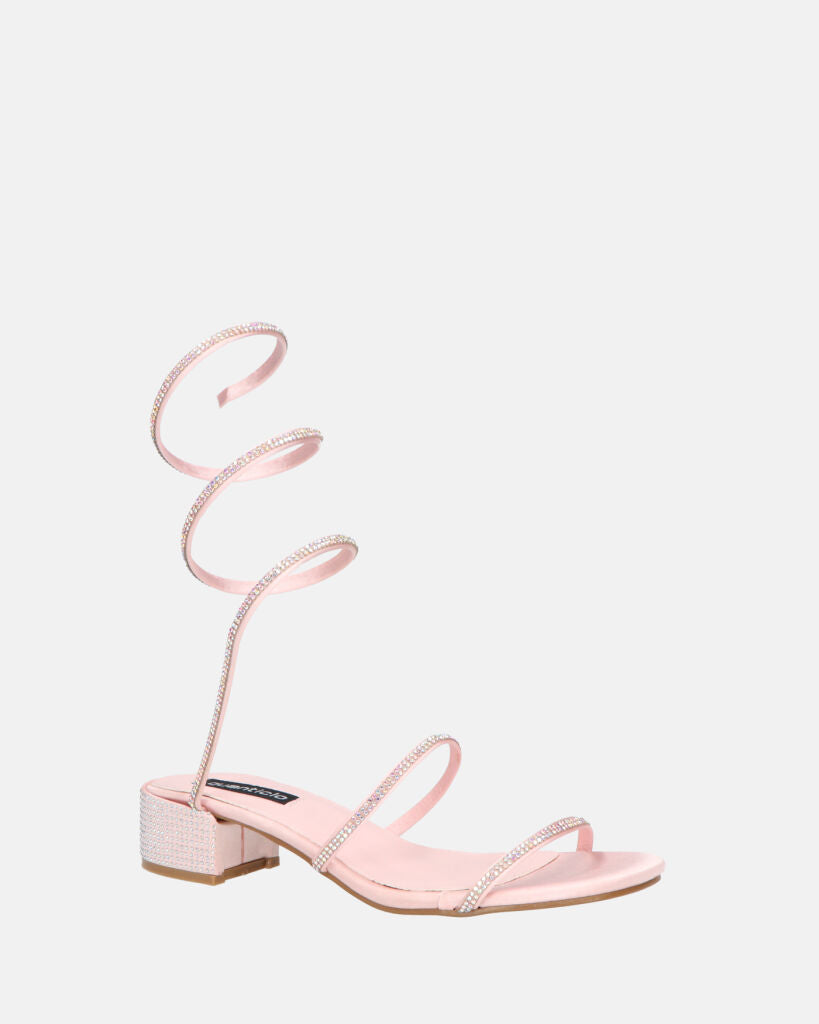 NATALIYA - sandales rosee plates à spirale