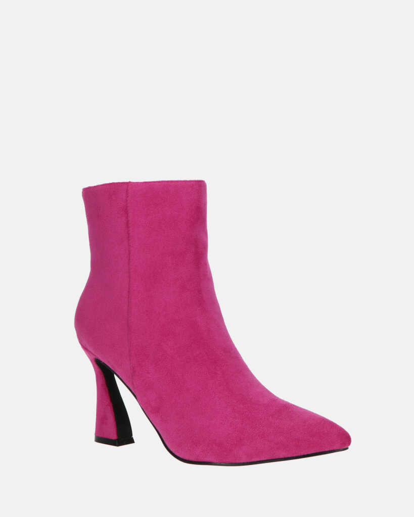 SMILLA - stivaletti in camoscio fucsia con cerniera