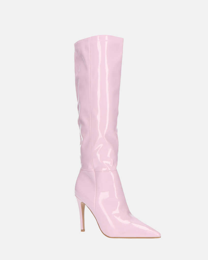 LOLY - stivale con tacco in glassy violetto