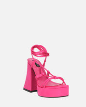 LORINA - sandali con tacco e platform in lycra rosa