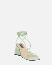 MELISA - sandali con lacci in ecopelle verde