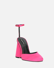 MAYBELLE - sandali in lycra fucsia con tacco cilindrico