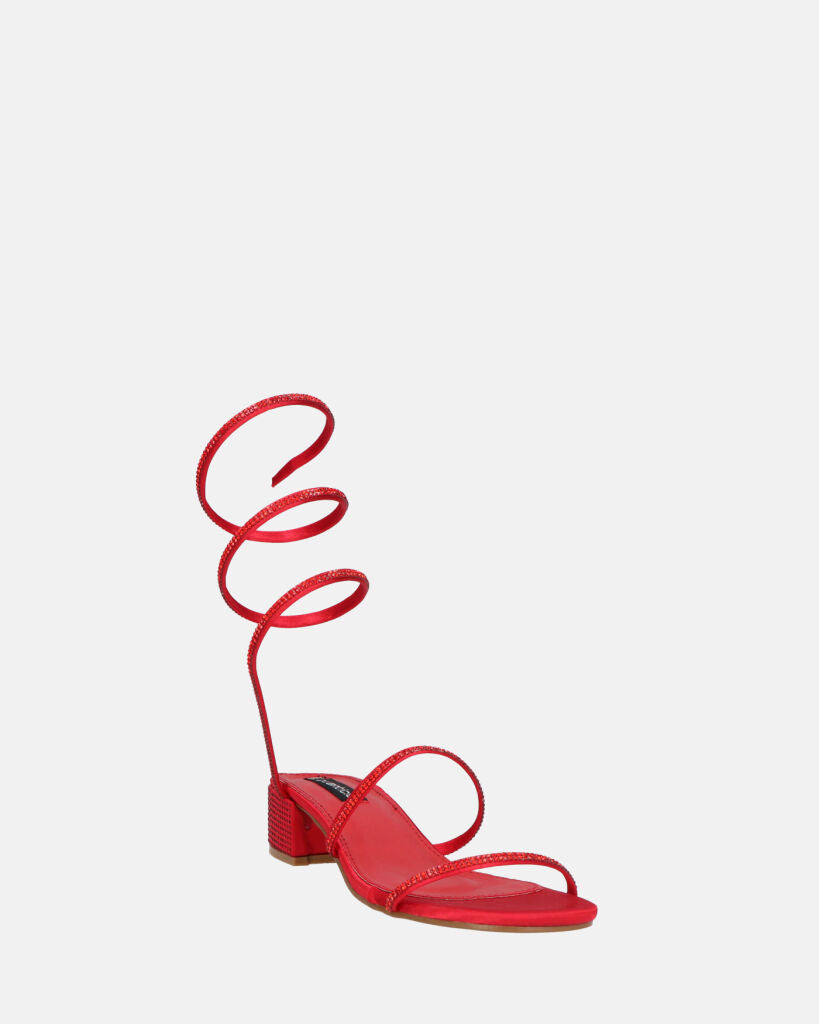 NATALIYA - sandali bassi rossi con spirale