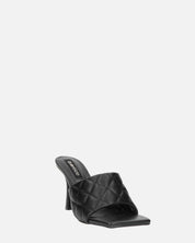 GABY - talon aiguille noir avec bande et coutures