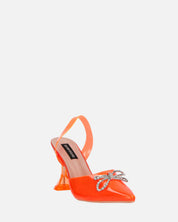 CONSUELO - tacchi in perspex arancioni con decorazioni in punta