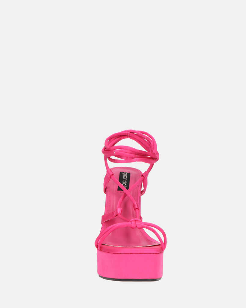 LORINA - sandali con tacco e platform in lycra rosa