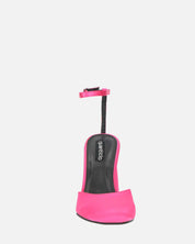 MAYBELLE - sandali in lycra fucsia con tacco cilindrico