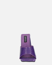 BUKET - sandali con tacco viola coccodrillo