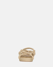 KATERYNA - sandali beige di corda intrecciata