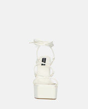 NADITZA - sandali con tacco alto e lacci in ecopelle bianca
