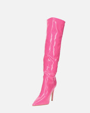 LOLY - stivale con tacco in glassy fuchsia