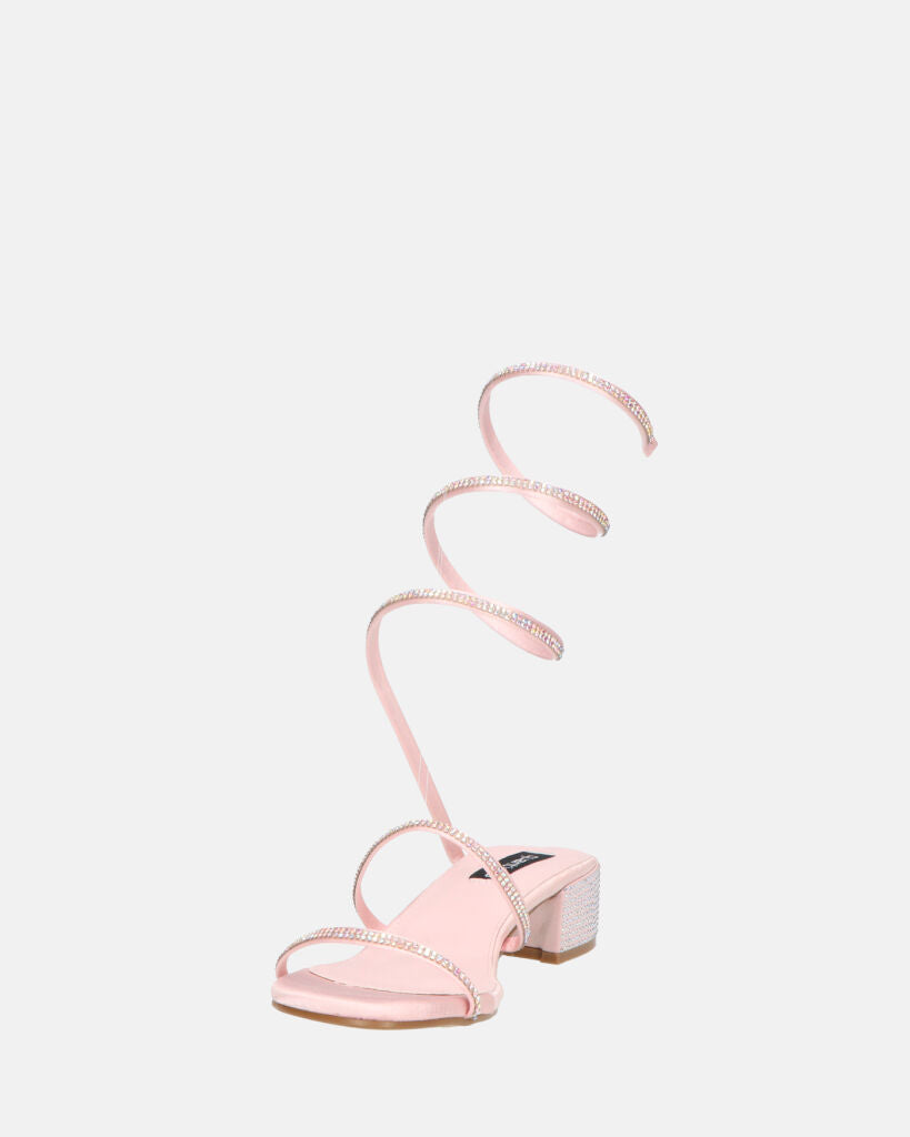 NATALIYA - sandales rosee plates à spirale