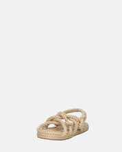 KATERYNA - sandali beige di corda intrecciata