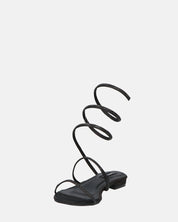 DOMINIKA - tacchi bassi neri con gemme e spirale.