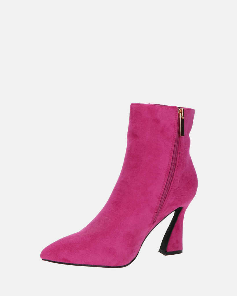 SMILLA - stivaletti in camoscio fucsia con cerniera
