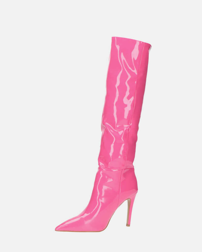 LOLY - stivale con tacco in glassy fuchsia
