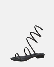 DOMINIKA - tacchi bassi neri con gemme e spirale.