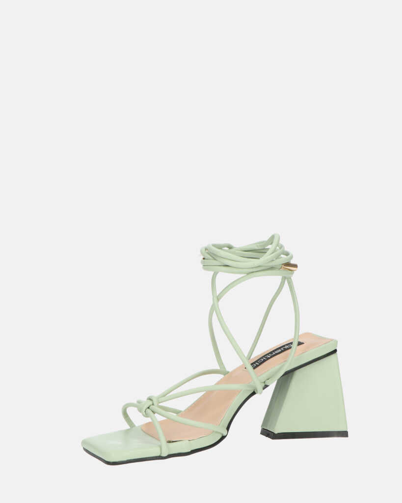 MELISA - sandali con lacci in ecopelle verde