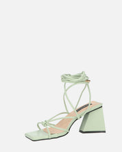 MELISA - sandali con lacci in ecopelle verde