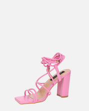 MARISOL - sandali con tacco rosa con lacci