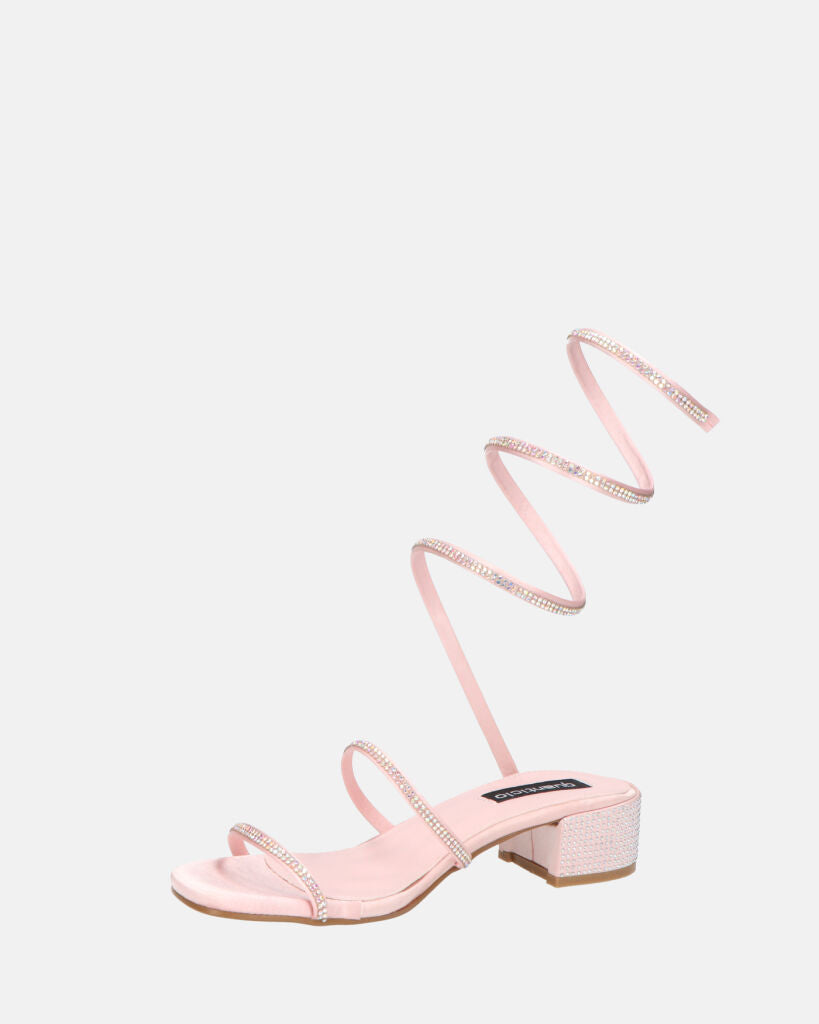 NATALIYA - sandales rosee plates à spirale