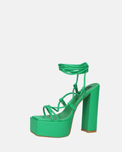 NADITZA - sandali con tacco alto e lacci in ecopelle verde