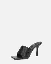 GABY - talon aiguille noir avec bande et coutures