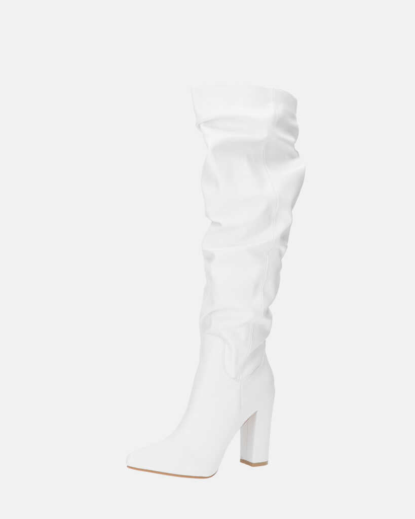JONITTA - stivale alto con tacco bianco
