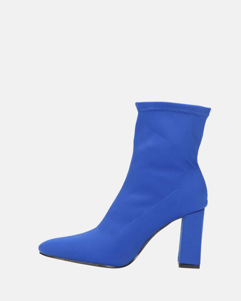 MARGOT - stivaletti in lycra blu con tacco