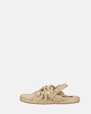 KATERYNA - sandali beige di corda intrecciata