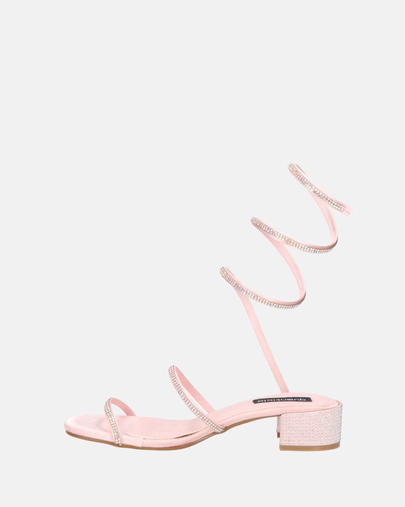 NATALIYA - sandales rosee plates à spirale