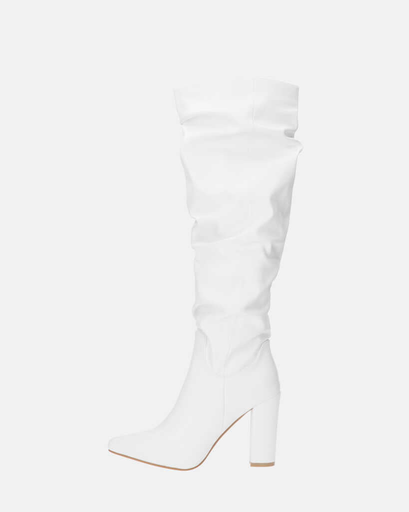 JONITTA - stivale alto con tacco bianco