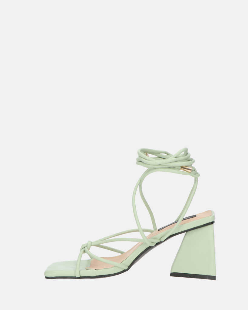 MELISA - sandali con lacci in ecopelle verde
