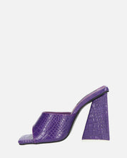 BUKET - sandali con tacco viola coccodrillo