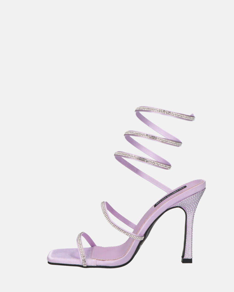 NORA - tacchi alti con spirale viola con gemme
