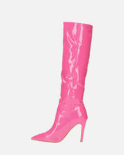 LOLY - stivale con tacco in glassy fuchsia